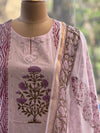 Pink/Purple Block Printed Dupatta Set