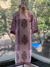 Pink/Purple Block Printed Dupatta Set