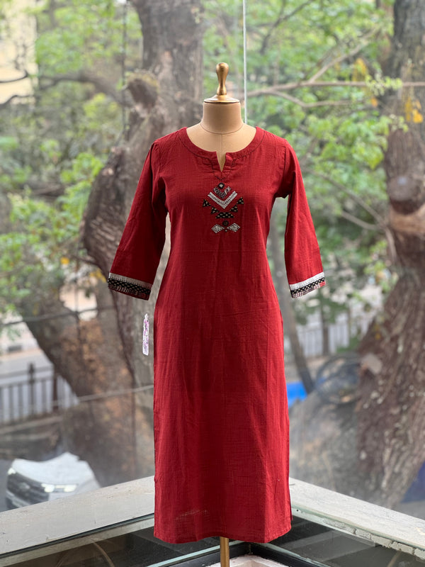 Maroon Mirror Work Co Ord