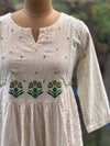 Half White Self Weaving Dress