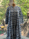 Blue Printed Tiered Dress