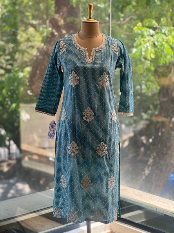 Blue Kota Dupatta Set