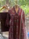 Maroon Kalamkari Dupatta Set