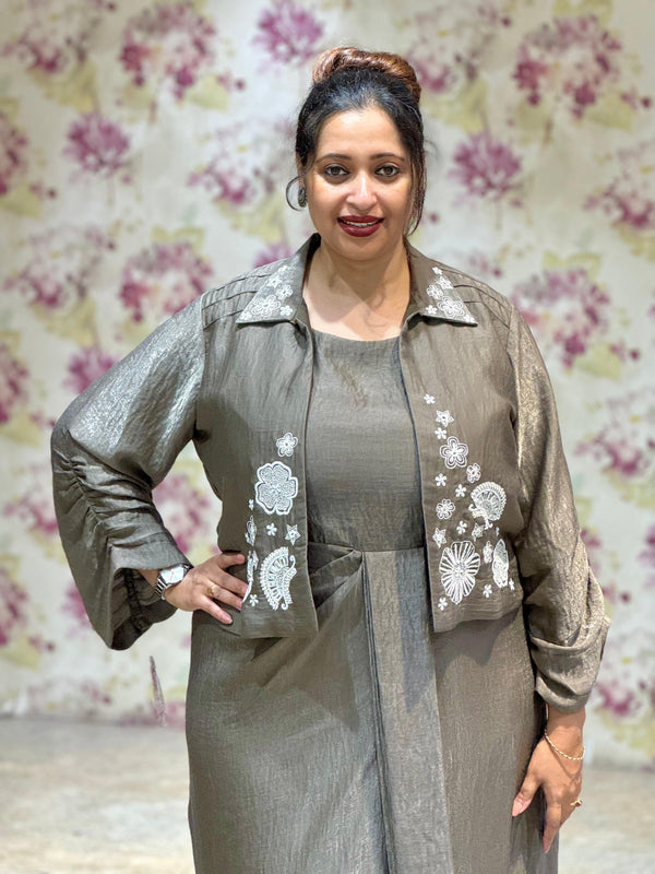 Grey Pleated Tunic