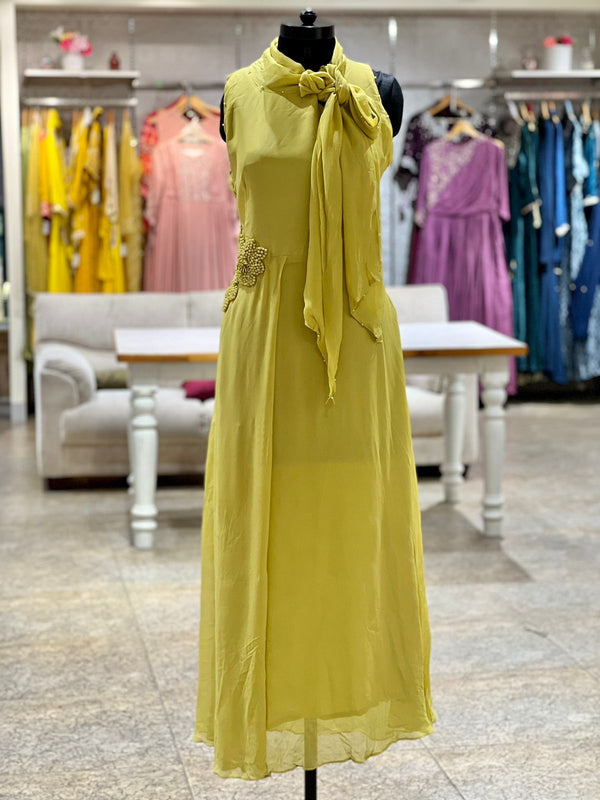 Yellowish Green Front Tyeing Tunic