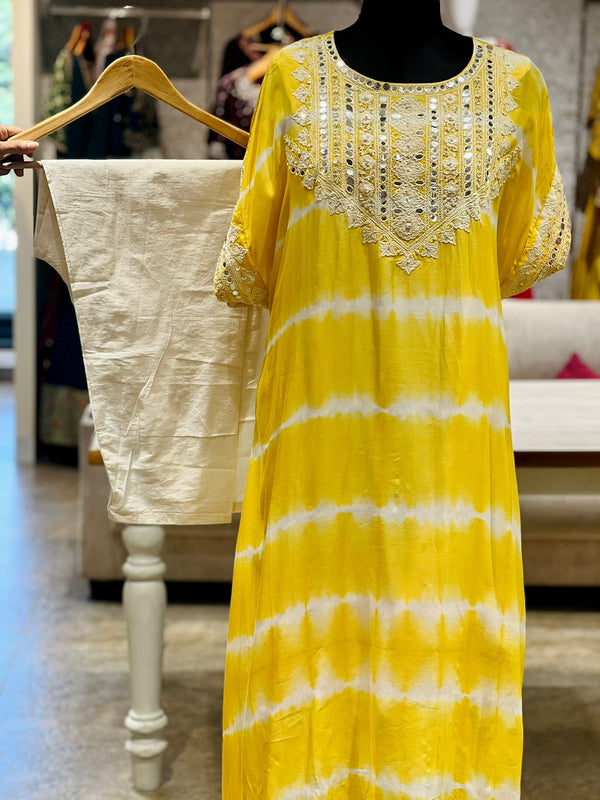 Kaftan tie dye kurta with pants