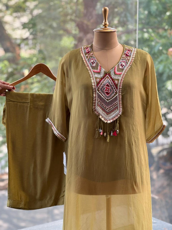 Green Asymmetrical Co Ord