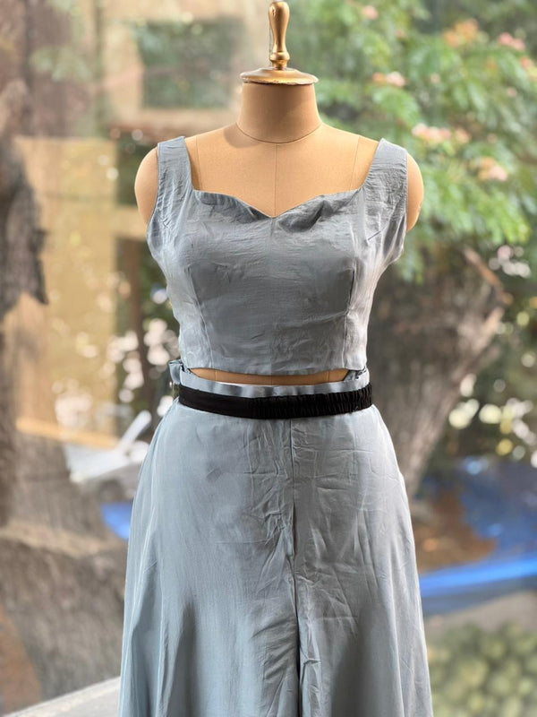 Greyish Blue Palazzo Set