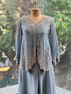 Greyish Blue Palazzo Set