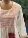 Half White Floral Embroidery Tunic