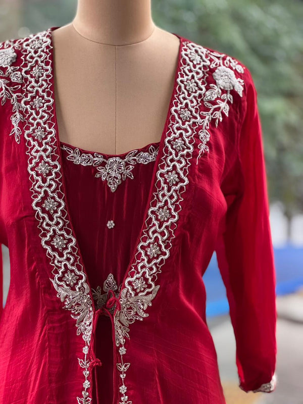 Red Jacket Style Gown