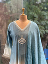 Blue Shaded Crush Dupatta Set