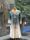 Blue Shaded Crush Dupatta Set