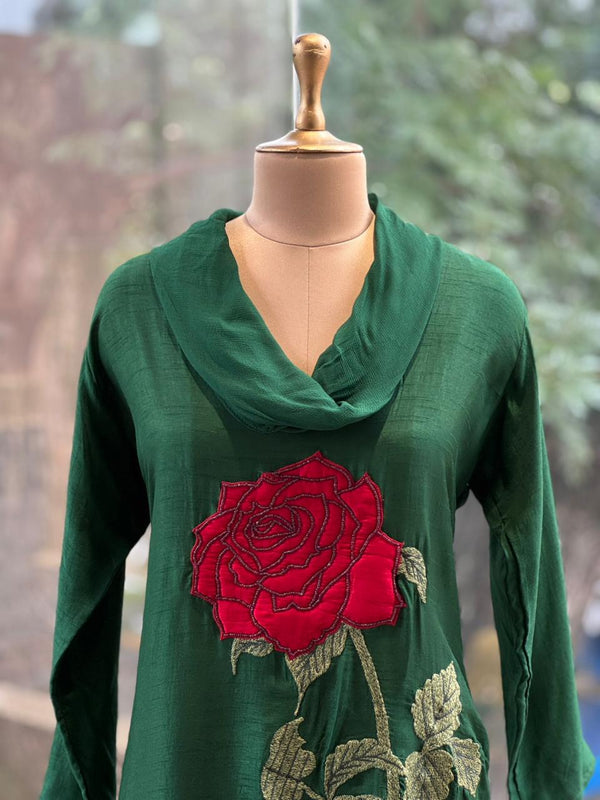 Green Cowl Neck Co Ord