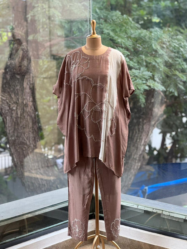 Brown Shaded Kaftan Co Ord
