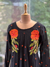 Black Floral Embroidered Co Ord