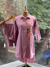 Mauve One Side Embroidered Co Ord