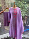 Purple Embroidered Dupatta Set