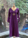 Purple Bandhej Dupatta Set