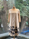 Half White Floral Patch Work Suit