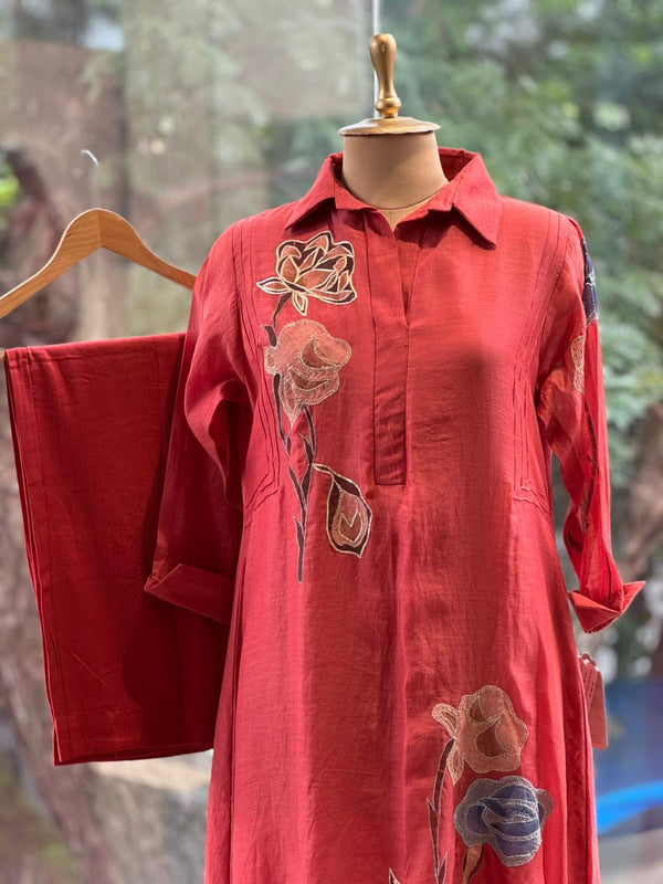 Rust Patch Work Co Ord