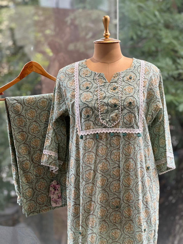 Green Printed Co Ord