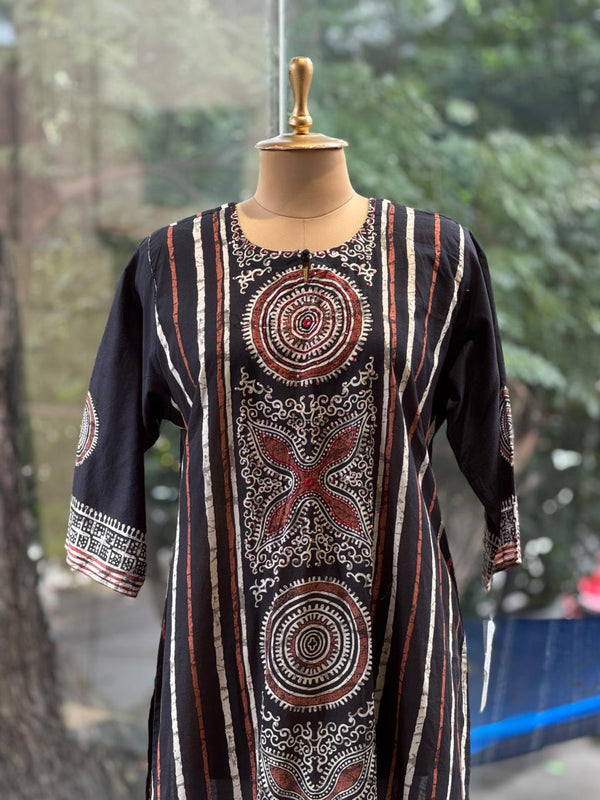 Black Printed Dupatta Set