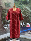 Maroon Floral Printed Dupatta Set
