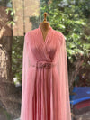 Pink Tail Sleeves Gown