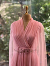 Pink Tail Sleeves Gown