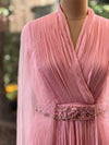 Pink Tail Sleeves Gown