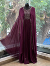 Purple Pipe Work Gown