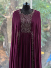 Purple Pipe Work Gown