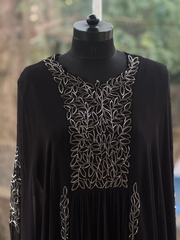 Black Pipe Work Gown