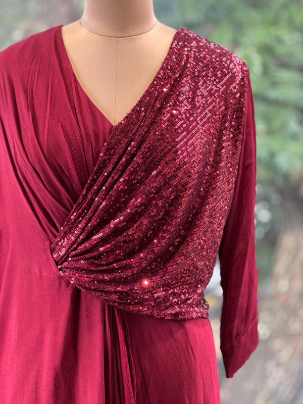 Maroon Shimmer Gown
