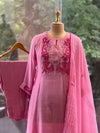 Pink Yoke Work Dupatta Set