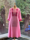 Pink Yoke Work Dupatta Set
