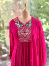 Rani Pink Intricate Yoke Suit
