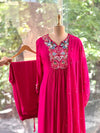 Rani Pink Intricate Yoke Suit