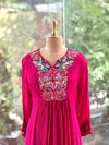 Rani Pink Intricate Yoke Suit