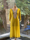 Yellow Color Block Dupatta Set