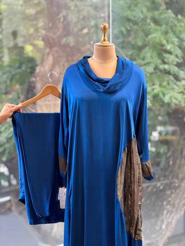 Royal Blue Cowl Neck Co Ord