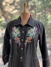 Black Denim Beads Work Tunic