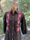 Black Denim Embroidered Tunic