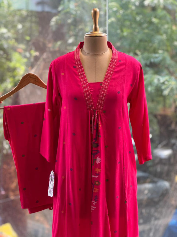 Pink Hand Weaving co Ord