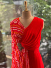 Orange Bandhej Flap Gown