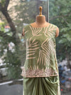 Pastel Green Pleated skirt Set
