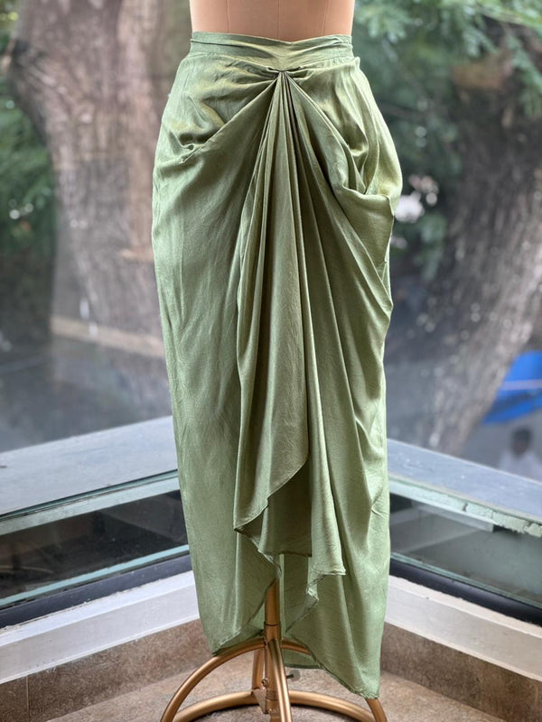 Pastel Green Pleated skirt Set