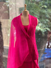 Pink Cape Style Indowestern Dress
