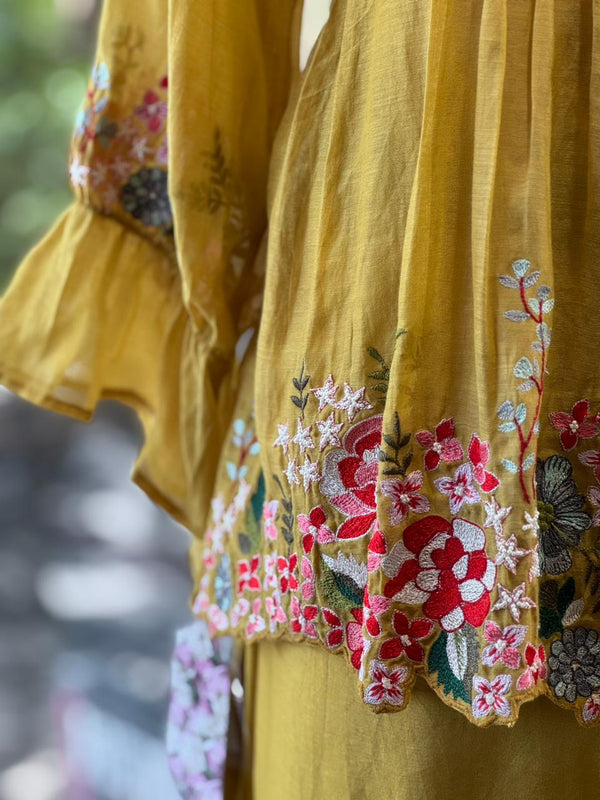 Yellow Mul Co Ord